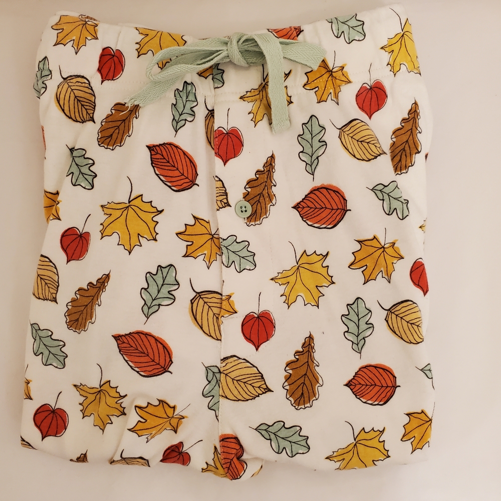 Festive Fall Auntum Leaves Mens Pajama Set Large 100% Cotton Target